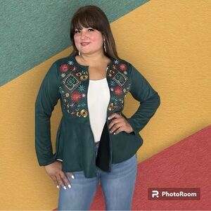 Embroidered Green Jacket